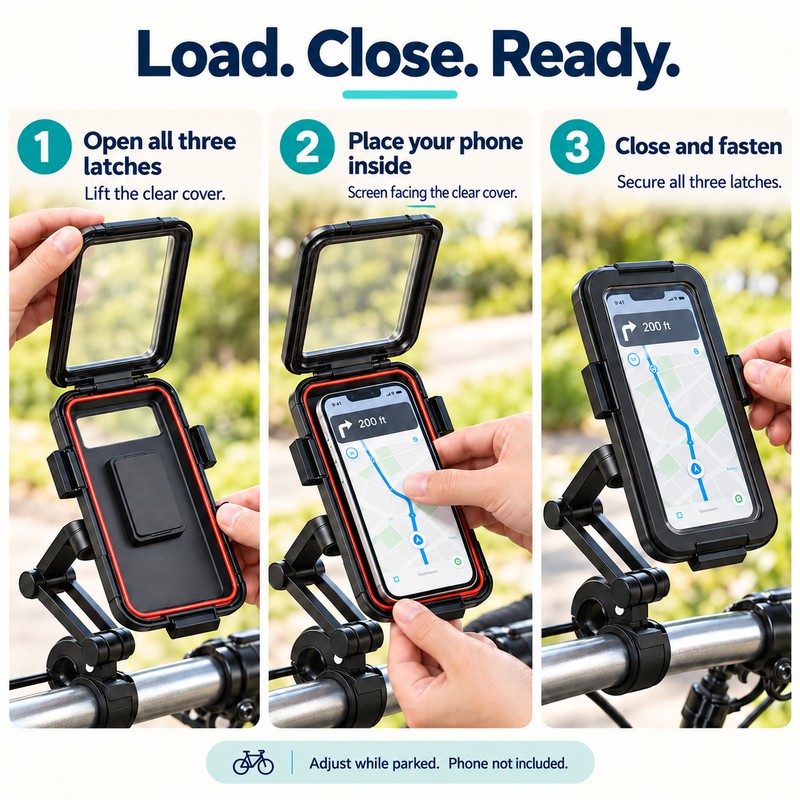 Waterproof Motorcycle Bike Mobile Phone Holder Support Universal Bicycle GPS