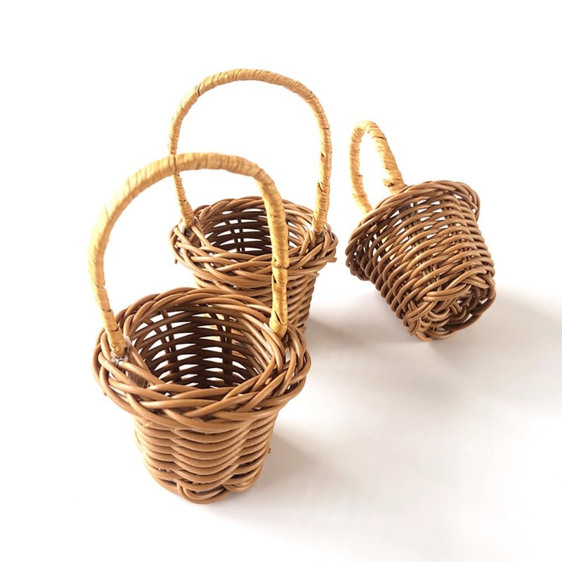 6 Pcs Small Rattan Baskets Craft Woven Baskets Mini Basket