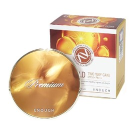 Enough Base Maquillaje Polvo Fijador Coreano Rich Gold Two Way Cake Fps Corrector Tatuajes Protector Solar Facial Suelto Repuesto Incluido Beige Claro