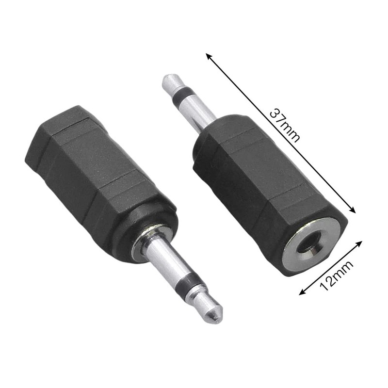 Samcos 2pcs 3.5mm Stereo Mono Conversion Plug Mini Plug Stereo