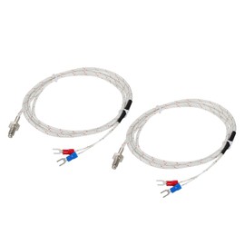 sourcing map K Type Temperature Sensor 2pcs M6 Screw Temperature Probes Thermocouple 5ft Insulated Wire 0 to 800°C(32 to 1472°F)