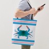 CafePress Blue Crab Striped 18"x18" Reusable Grocery Shopping Sling Tote