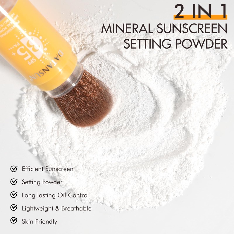 2 IN 1 Powder Sunscreen For Face【SPF 35】【Oil Control】【Lightweight】Matte Finish
