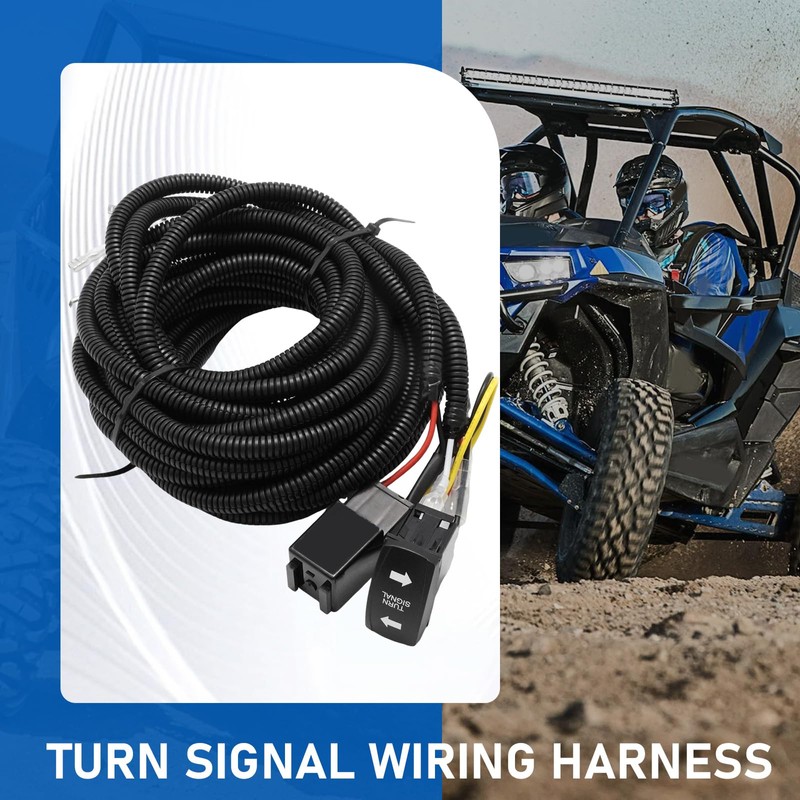 Vkinman UTV Turn Signal Wiring Harness with Rocker Switch Flasher