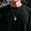 BREGO Men’s Halloween Costume Devil Skull Head Pendant Necklace