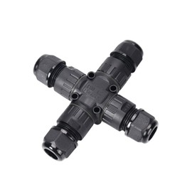 COMOPEZ 4Way Junction Box IP68 Waterproof Electrical Junction Box Cable Connector Underground Junction Box for Outdoor,Family,Street Light, External Cable ∅9-12mm(3Pin)