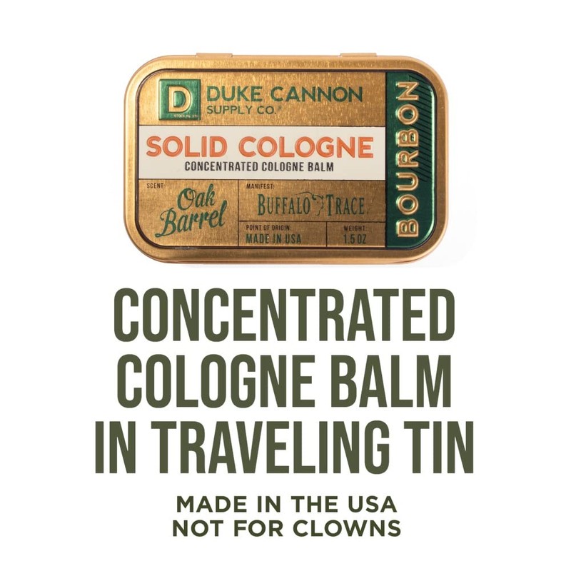 Duke Cannon Supply Co. Solid Cologne for Men Bourbon (Woodsy,