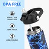 Ntswasd Boys Water Bottle with Straw,18 oz Kids Insulated Cups