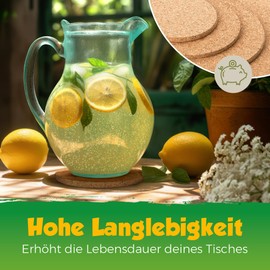 Set of 4 cork pot coasters, 4 coasters in different sizes, 15 cm, 20 cm, 25 cm, 30 cm, made in Portugal