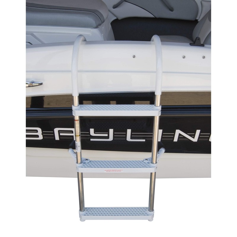 DotLine Boat Aluminum 3 Step Ladder – Folding Gunwale Hook