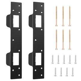 Double Hole Door Strike Plate, 5-1/2 in to 6 in Door Lock Hardware 2 Pack