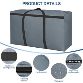 Übergroße Aufbewahrungstasche, 2Stk große Kleidungsaufbewahrungstasche Oxford Aufbewahrungsbehälter Organisator Speicher Beutel Unterbett-Aufbewahrungsbox für Bettdecken Kissen, 80 * 45 * 25CM