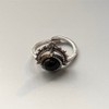 VIE Vintage Bali Sphere Ring, Black Agate