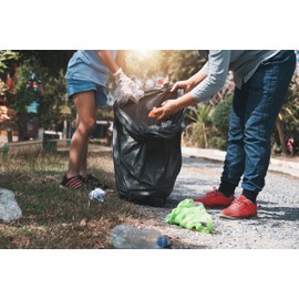 HBC Value Perfomance Can Liners 38"x58", Black, 1.3Mil, 10/10, LLDPE Liners