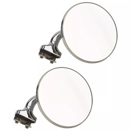 Speedway Motors Universal 4 Inch Clamp-On Peep Mirrors, Driver and Passenger Side, Sold as Pair