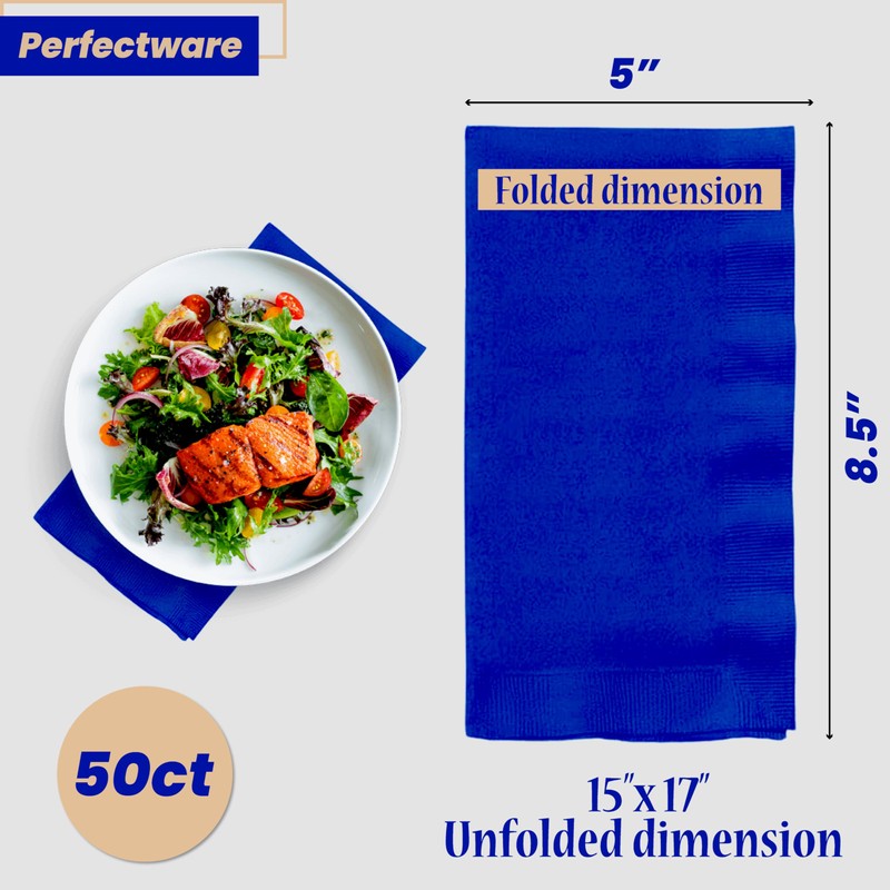 2 Ply Navy Blue Dinner Napkins - Pack of 50ct