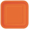 Unique 32240EU Eco-Friendly Square Paper Plates-18 cm-Orange Colour-16 Count (Pack