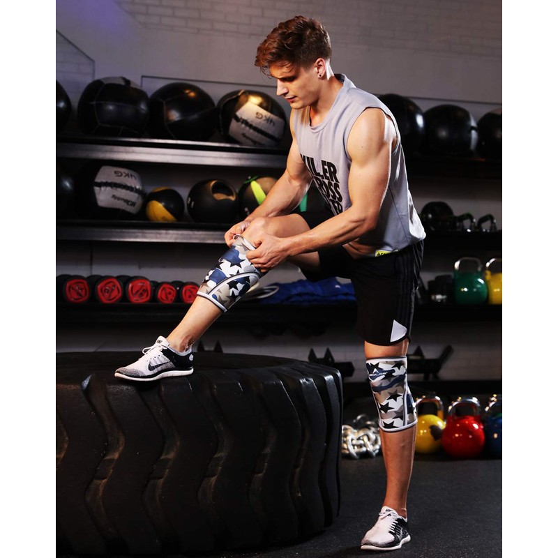 AEOLOS Knee Sleeves (1 Pair)，7mm Compression Knee Braces for Heavy-Lifting,Squats,Gym