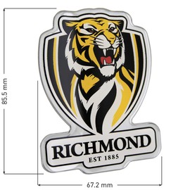 Fan Emblems Richmond Tigers Lensed Chrome AFL Supporter Logo