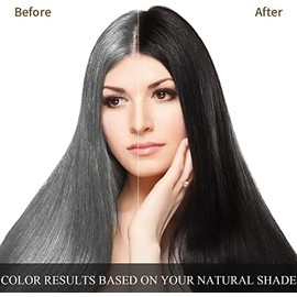 Ivnil Champú Tinte Para Cabello Negro Para Cabello Gris Augeo Instant Hair Color Shampoo 3 En 1 Para Mujeres Y Hombres, Ingredientes Herbolarios