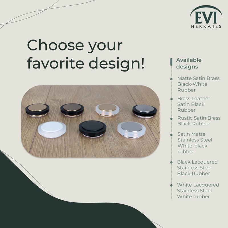 EVI Herrajes | Adhesive Door Stop | Ø1.75" X 0.55"