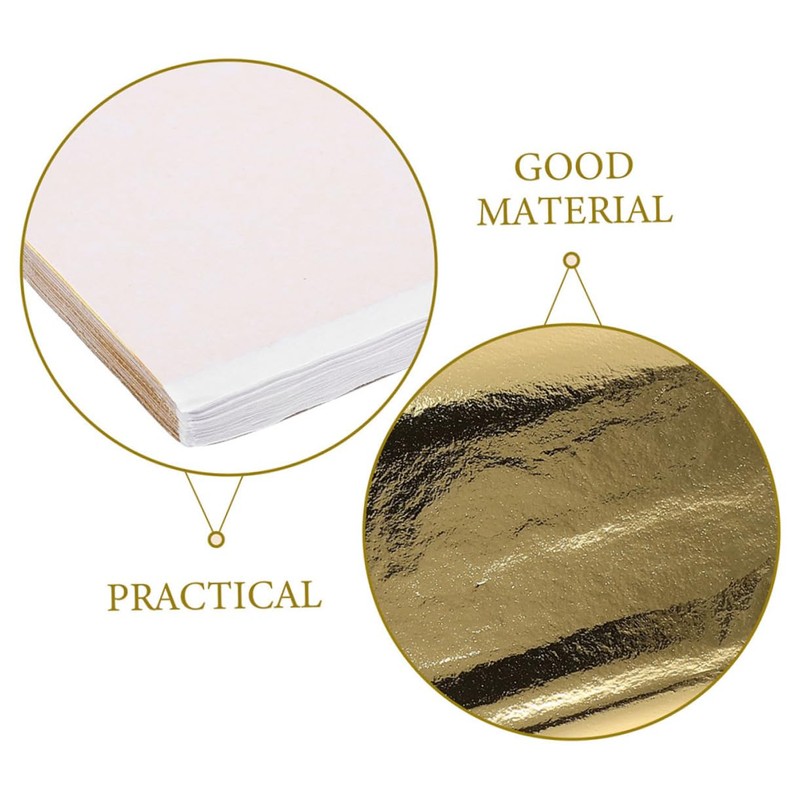 LALAFINA 200pcs Gold Leaf Flakes Foil Sheets for Painting Gilding