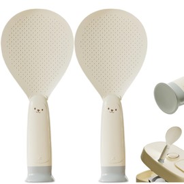 TECHPLUS 2 PCS Standing Rice Spoon with Suction Cup,2024 New Rice Paddle Non-Stick Spatula Kitchen Server & Cookware