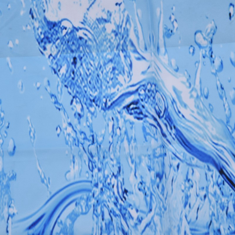 Shower Curtain Waterproof Polyester Blackout Curtain with Hook for Bathroom