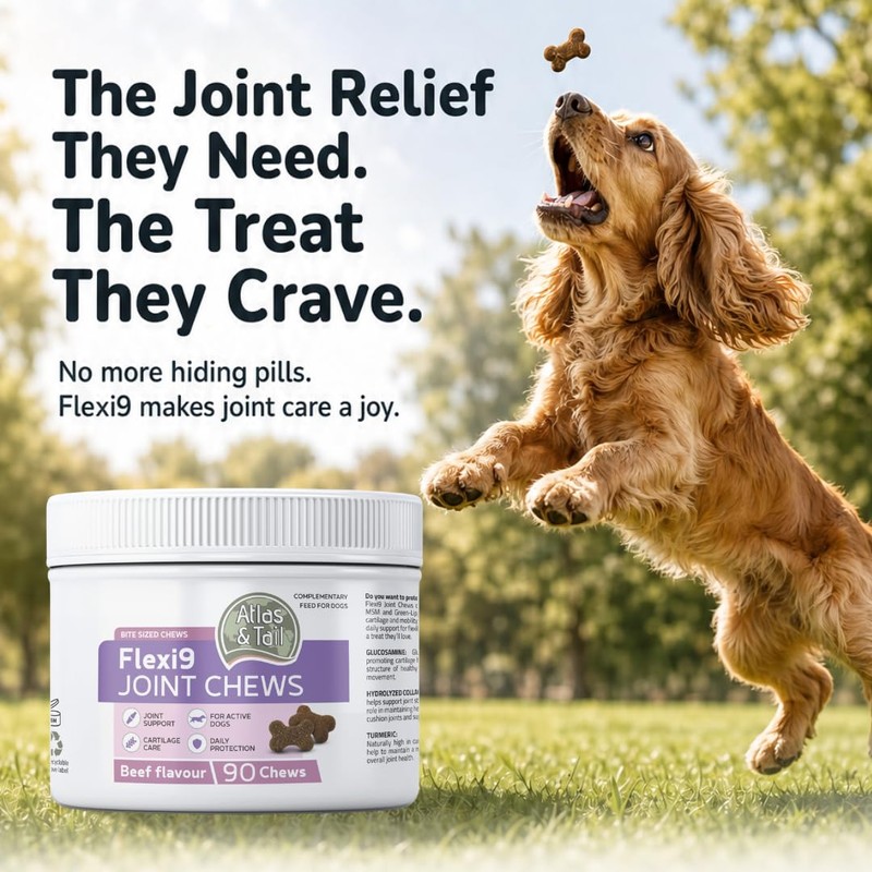 Hip and Joint Support Chews for Dogs - Glucosamine, MSM,