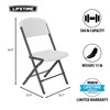 Lifetime Folding Chairs, Heavy Duty Foldable Chair Contoured for Comfort,