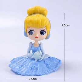 MR. GADGETS Figuras Coleccionables Princesas 13cm, Estatuillas de PVC Reforzado de Decoración Muñecas de Personajes Animados con Vestido, Princesa, Juguetes para Niños (Cenicienta (Sentada))