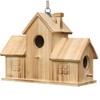 STARSWR Bird Houses for Outside,Outdoor 3 Hole Bird House Room