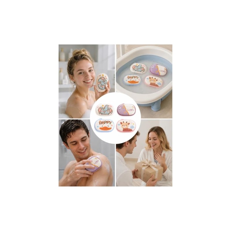 4 Esponja De Baño Para Bebe De Algodón, 15 X
