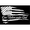 Distressed American Flag One Nation Under god Patriotic Vehicle Decal