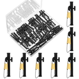 50 Pcs 1-1/2 Sinker Slides for Catfishing with Metal Snaps ABS Fishing Weight Sinkers Slider Clip Outdoor Accessories Catfishing Tackle Equipment for Fishing Boat Beach(Black,1-1/2")