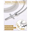 GOLDCHIC JEWELRY Baseball Cross Necklace for Men, 316L Stainless Steel