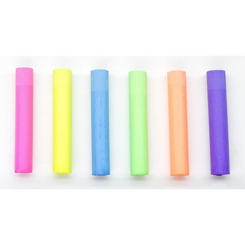 Nippon Rikaku Dustless Fluorescent Chalk, DCK-72-R, Red, 72 Count