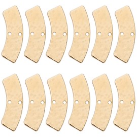 BENECREAT Pack of 22 18K Gold-Plated Brass Connectors, 10 x 28.5 mm Curved Rectangular Empty Metal Connector Charms for DIY Necklace, Bracelet, Earring, Jewellery Making