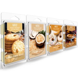 UCC Premium Wax Melts, Fall Variety Fragrance Melts, Scented Soy Wax Melts Cubes, Natural Plant Based Highly Scented Wax Melts Tarts, 4 Pack