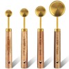 Measuring Spoons Set of 4, Stainless Steel Gold Measuring Cups