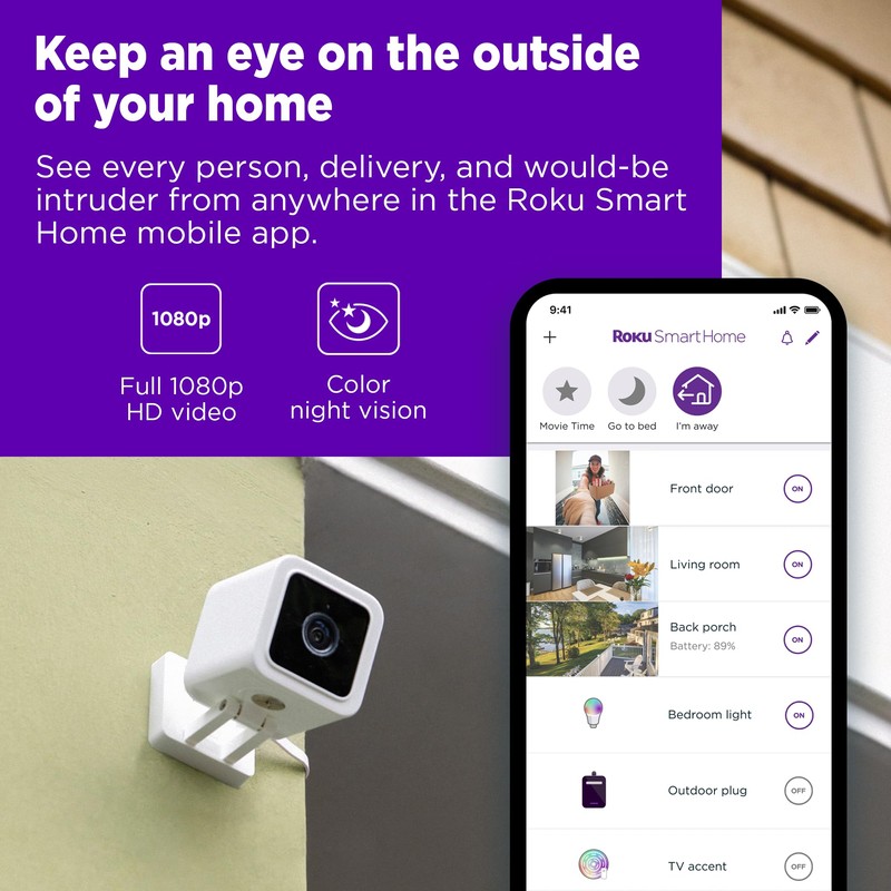 Roku Outdoor Camera for Home Security - IP65 Weather Resistance