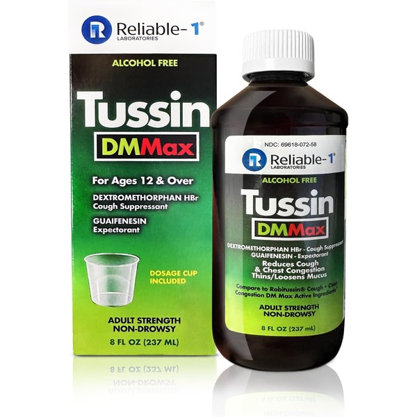 Reliable-1 Laboratories Tussin DM MAX Cough Suppressant, Reduces Cough &