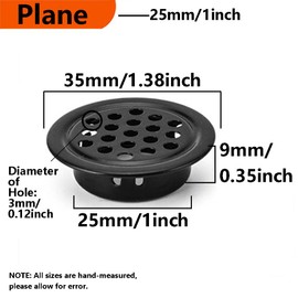 10 Pcs Stainless Steel Ventilation Cover, 25mm Plane Air Vent Grille Cupboard Ventilation Louver Mesh for Cabinet, Wardrobe and Bookshelf