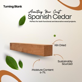 Exotic Wood Zone Spanish Cedar Turning Blank—kiln-Dried Hardwood Ideal for Woodworking, Woodturning, and Wood Lathe Projects, Promoting Sustainable Wood & Woodcraft. (4, 1" x 1" x 24")