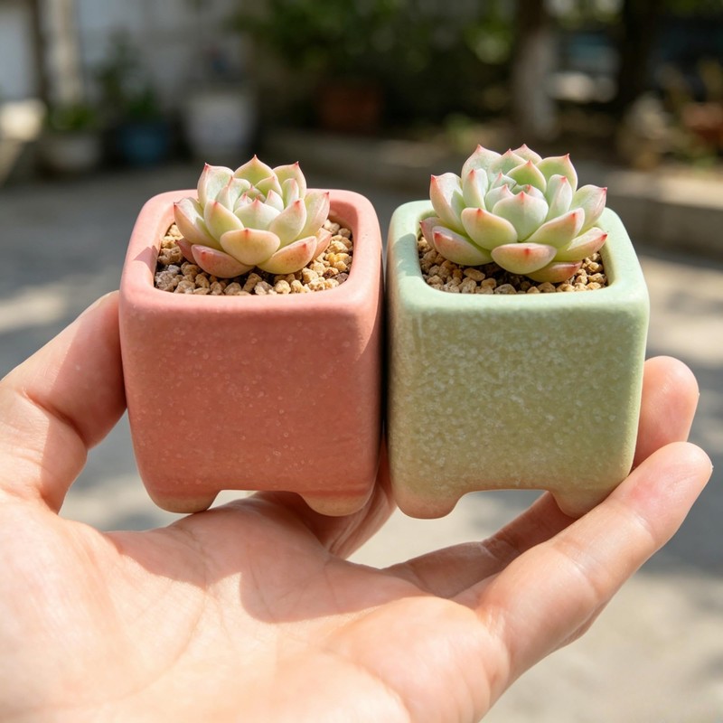 Yuvori 12-Pack 1.6" Modern Square Succulent Pots with Large Drainage