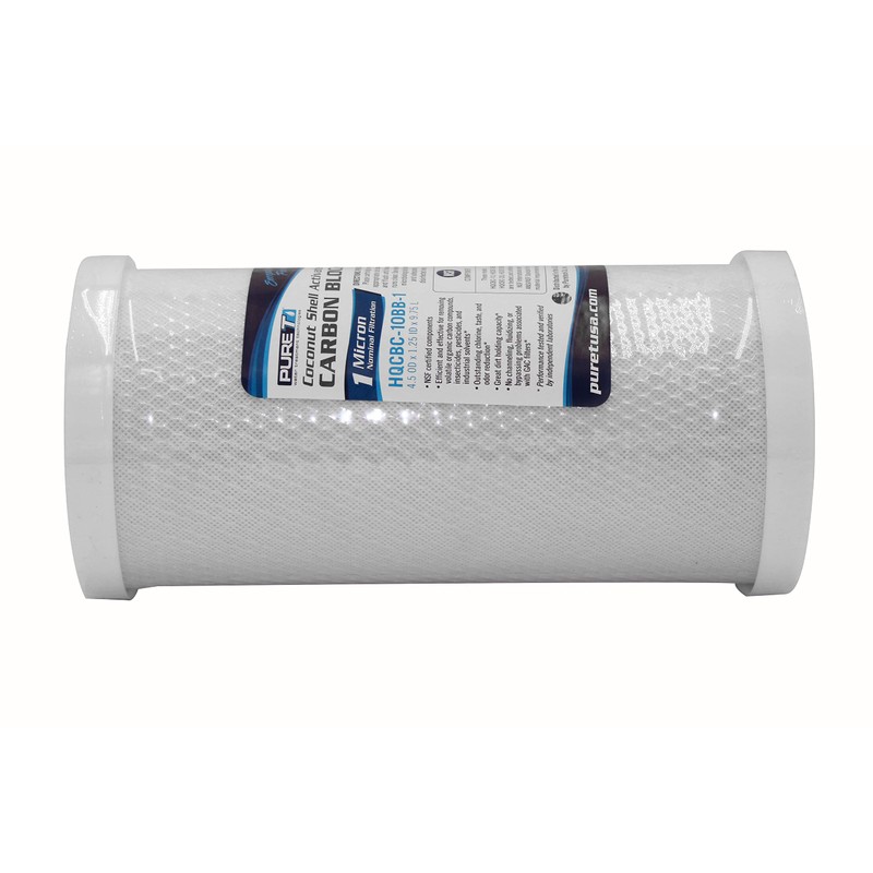 PureT HQCBC-10BB-10, 10x4.5" Coconut Carbon Block Filter - NSF Certified