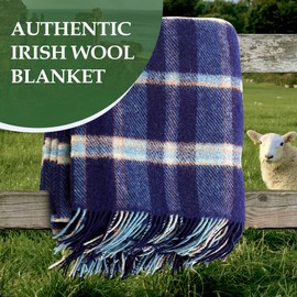 Genuine Irish, 100% Wool Throw & Toss Blanket, Traditional Celtic Print, Soft Warm Heirloom Quality Lambswool, Imported, 54" x 72" Inches, Raspberry & Brown