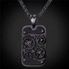 U7 Men Steampunk Jewelry Cool Black Gun Plated Gear Pendant