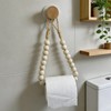 Wood Bead Toilet Paper Holder Boho Toilet Roll Holder Bathroom