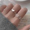Cybche Boho Love Heart Rings Hollow Heart Knuckle Rings Silver